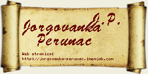 Jorgovanka Perunac vizit kartica